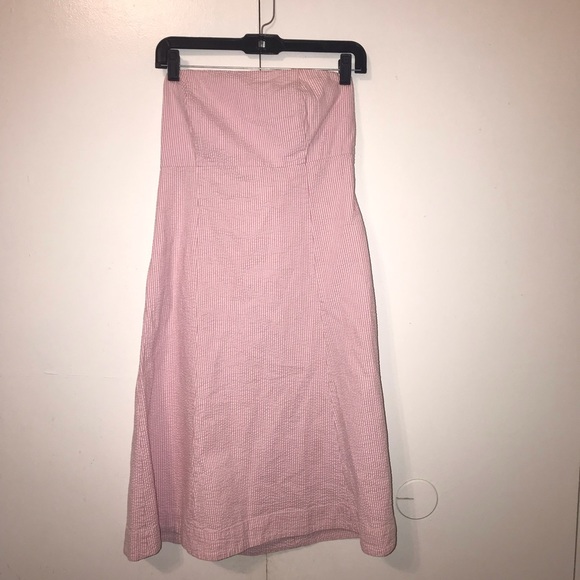 Gap Pink and White Strapless Dress - Picture 1 of 4